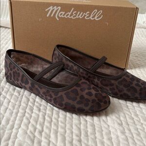 Madewell Greta Round Toe Mesh Ballet Flat in Light Chestnut Multi Leopard